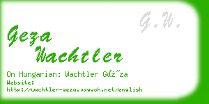 geza wachtler business card